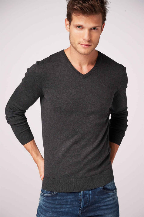 Pull col V Gris - Tom Tailor