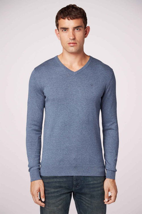 Pull col V Bleu - Tom Tailor
