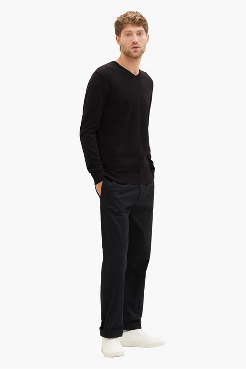 Pull col V Noir - Tom Tailor