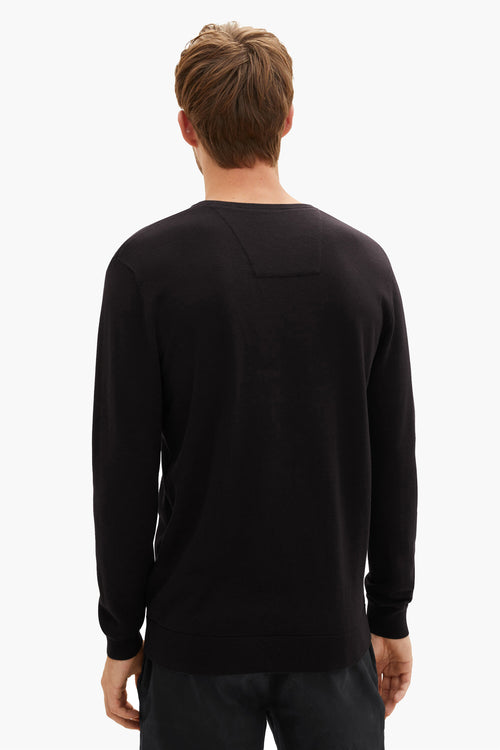 Pull col V Noir - Tom Tailor