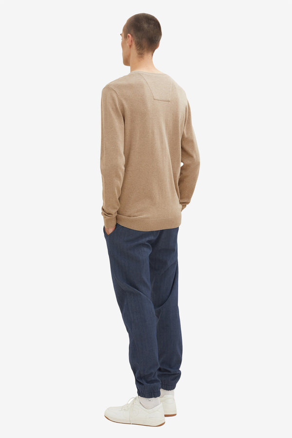 Pull col V Beige - Tom Tailor