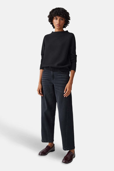 Pull met ronde hals - zwart