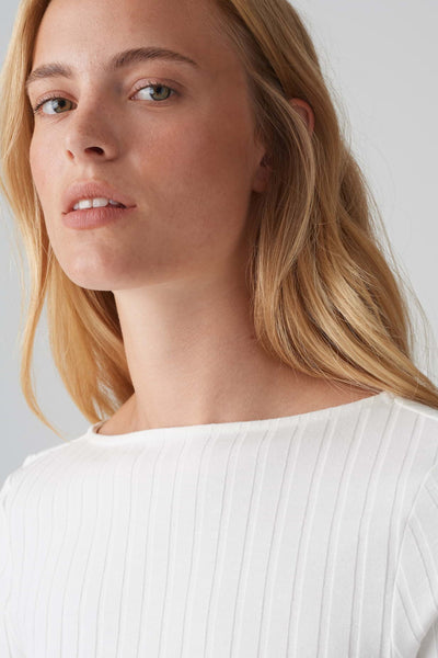 Pull col rond Blanc - OPUS