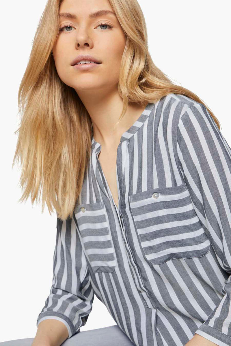 Blouse met lange mouwen - blauw