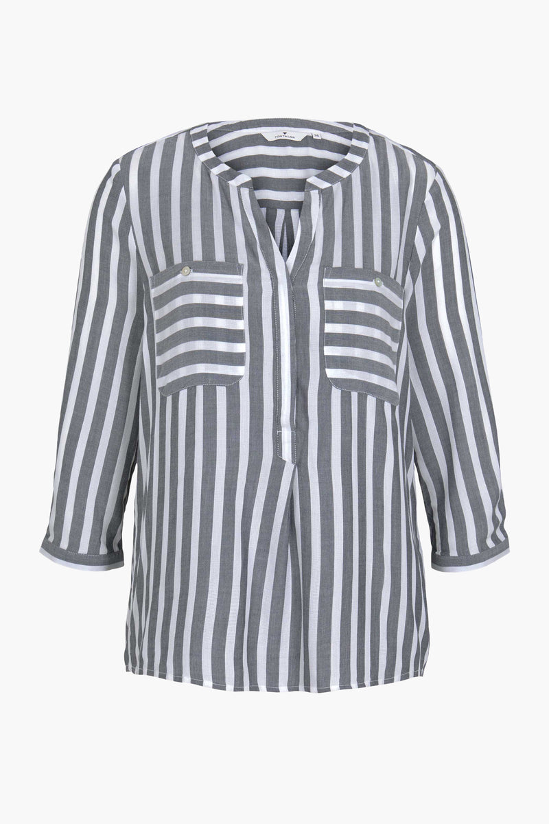 Blouse met lange mouwen - blauw