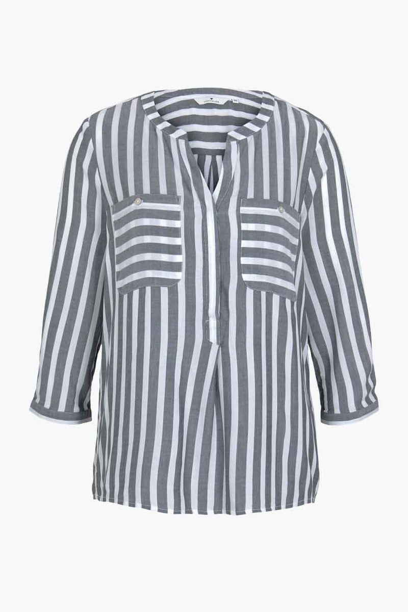 Blouse met lange mouwen - blauw