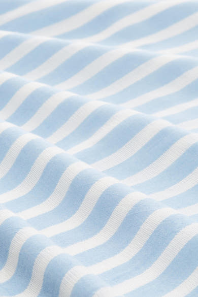 Blauwe blouse met lange mouwen van Tom Tailor, witte strepen, textuurstof.