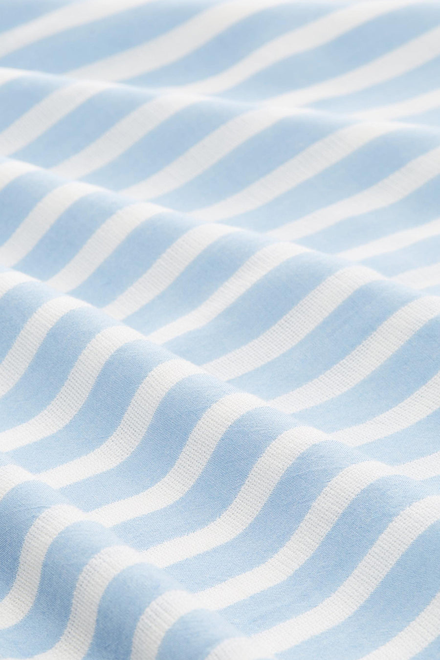 Blauwe blouse met lange mouwen van Tom Tailor, witte strepen, textuurstof.
