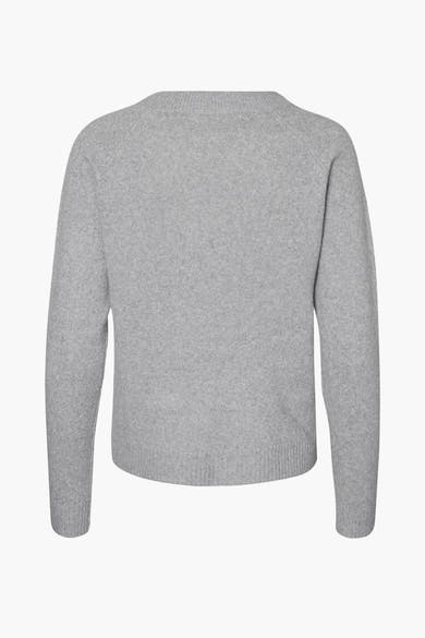Pull gris en maille de VERO MODA, vue arrière sur fond blanc.