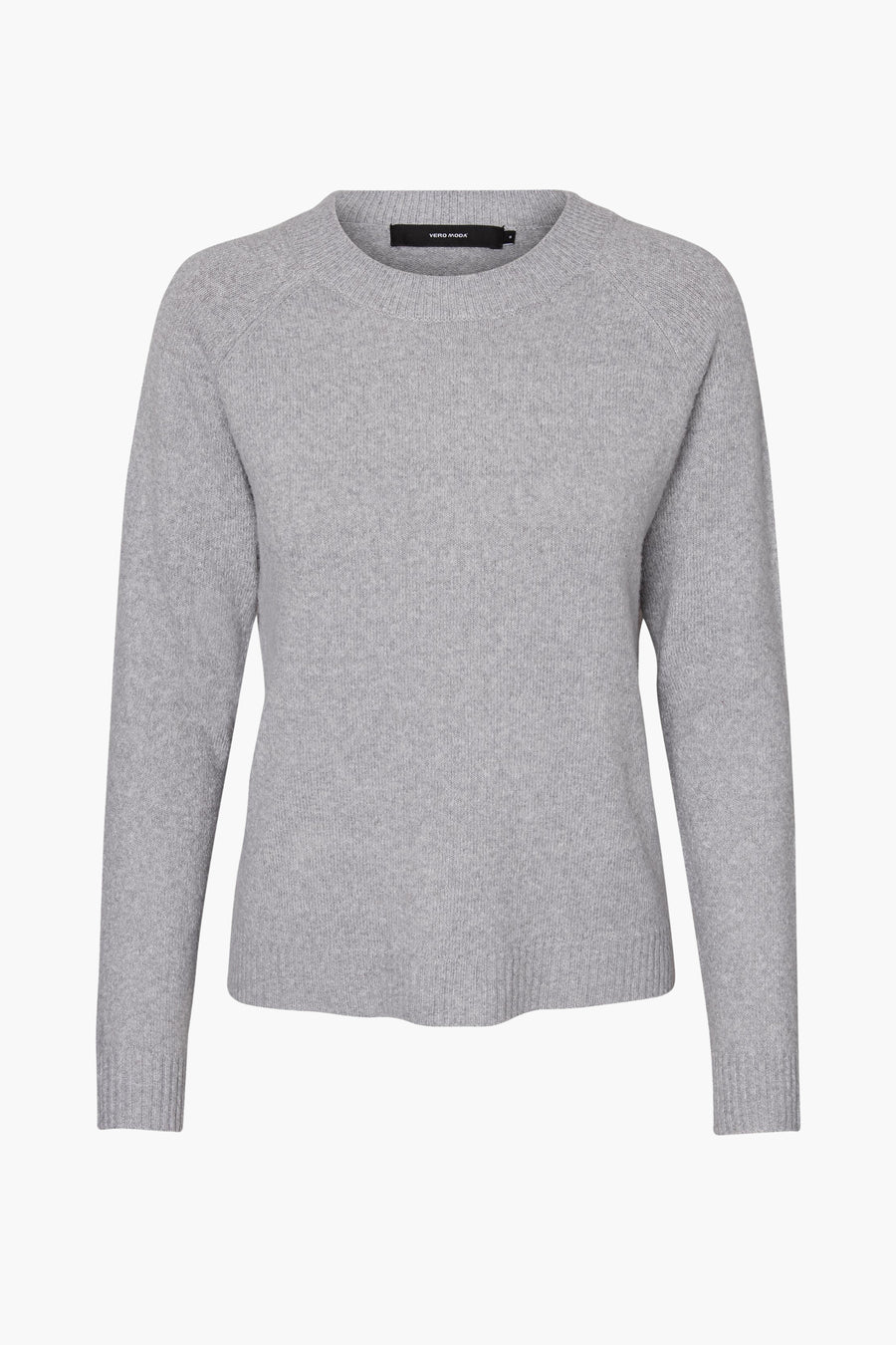 Pull gris en maille de VERO MODA, coupe classique à manches longues.