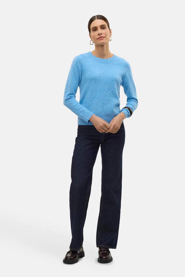 Pull col rond Bleu - VERO MODA®