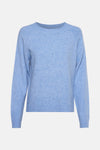Pull à col rond bleu de VERO MODA®, en tricot texturé, manches longues raglan.