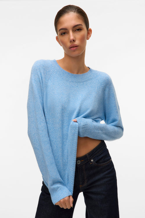 Pull col rond Bleu - VERO MODA®