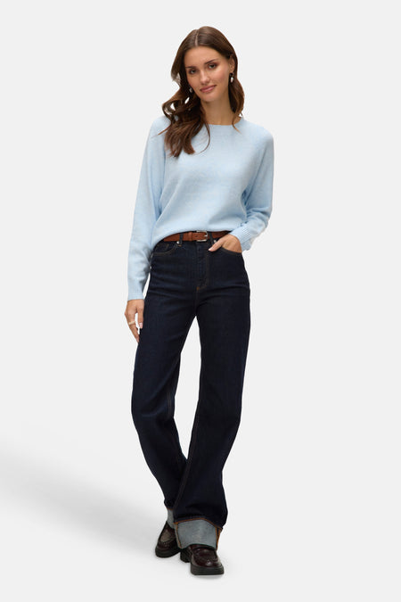 Pull col rond bleu - VERO MODA®