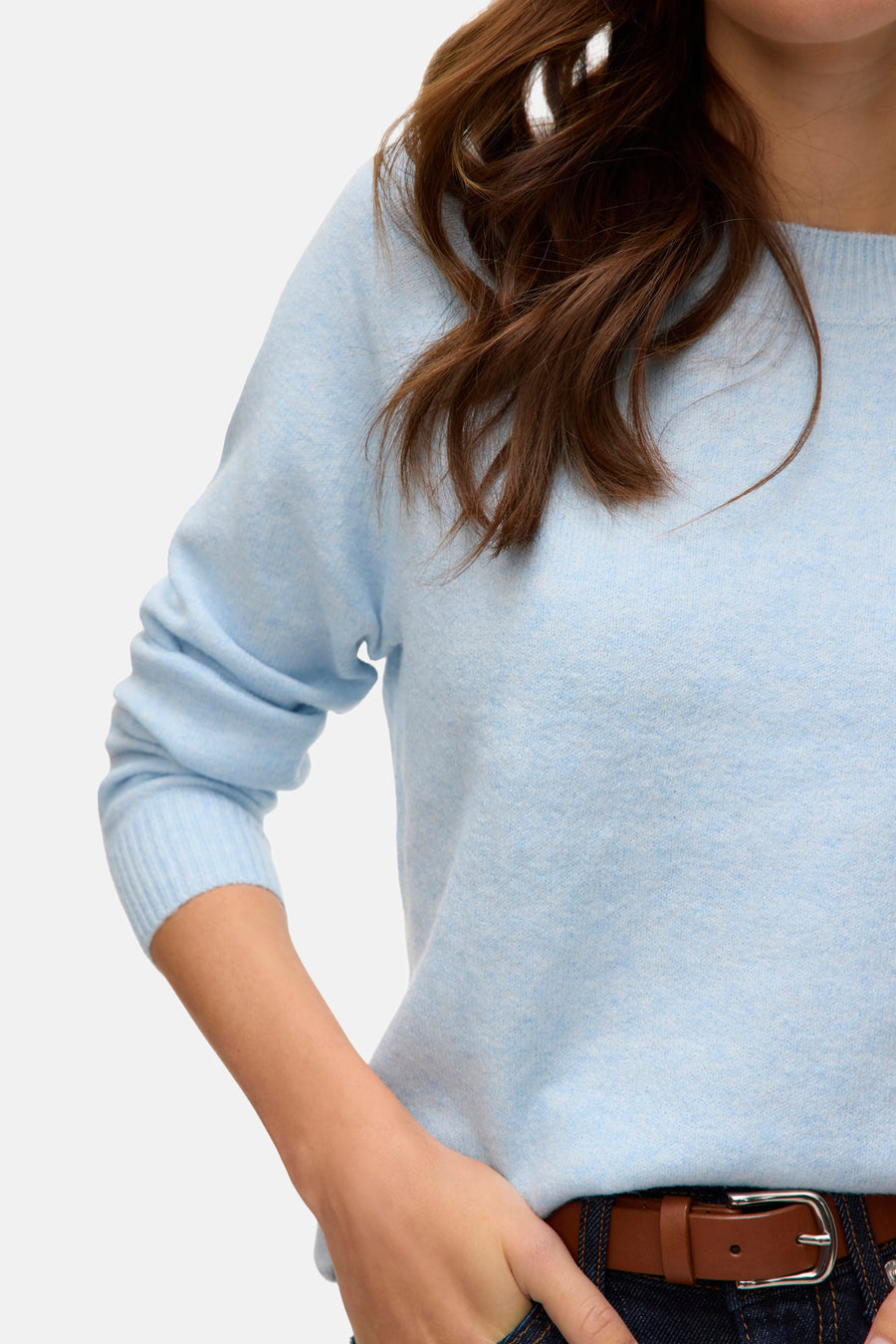 Pull col rond bleu - VERO MODA®
