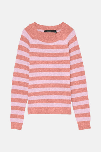 Pull met ronde hals - corail