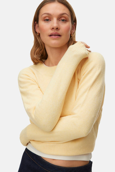 Pull met ronde hals - geel