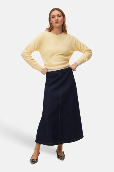 Pull met ronde hals - geel