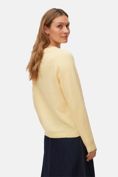 Pull met ronde hals - geel