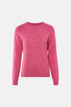 Pull à col rond rose par VERO MODA®, en tricot texturé sur fond uni.