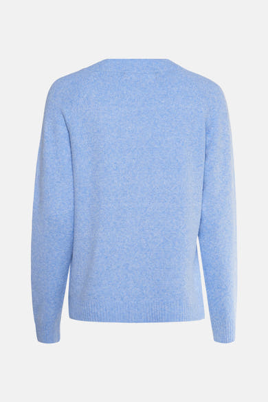 Pull à col rond bleu de VERO MODA, en maille fine, vue de dos.
