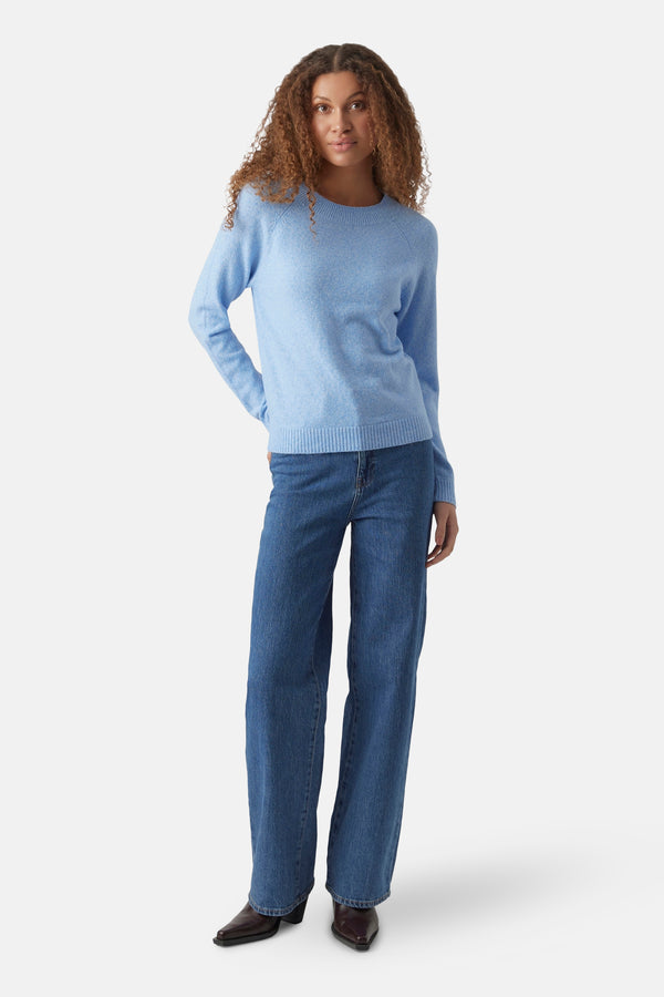 Pull col rond Bleu - VERO MODA®