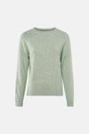 Pull col rond vert de VERO MODA, en maille fine chinée.