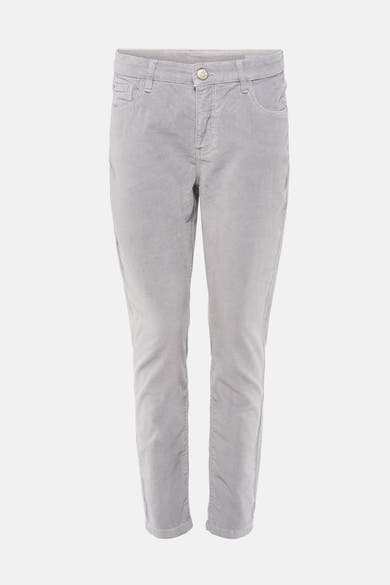 Grijze corduroy jeans van OPUS, klassieke rechte pasvorm en zakdetails.