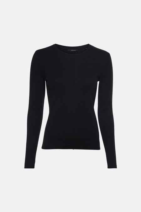 Pull col rond noir - OPUS