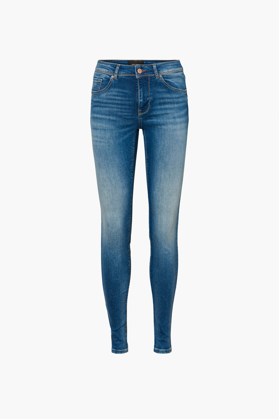 Jean skinny en denim bleu moyen de Vero Moda, avec délavage subtil.