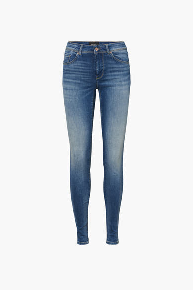 Jean skinny bleu moyen de VERO MODA, avec un effet délavé sur toute la longueur.