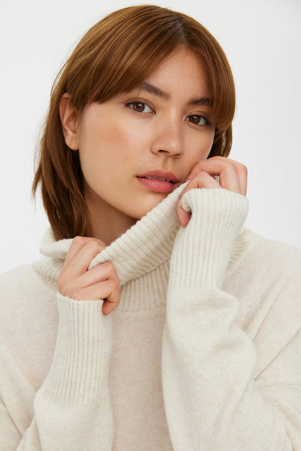 Pull col montant Beige - VERO MODA®