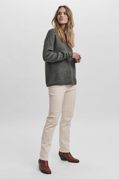 VMCREWLEFILE LS V-NECK BLOUSE NOOS