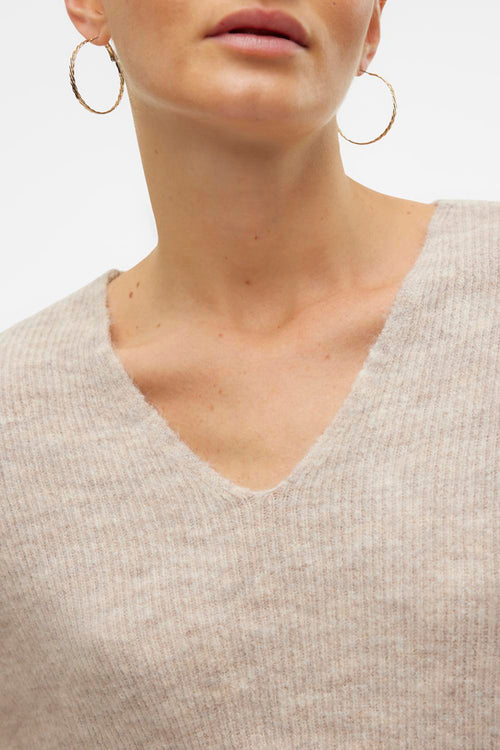 Pull col V Écru - VERO MODA®