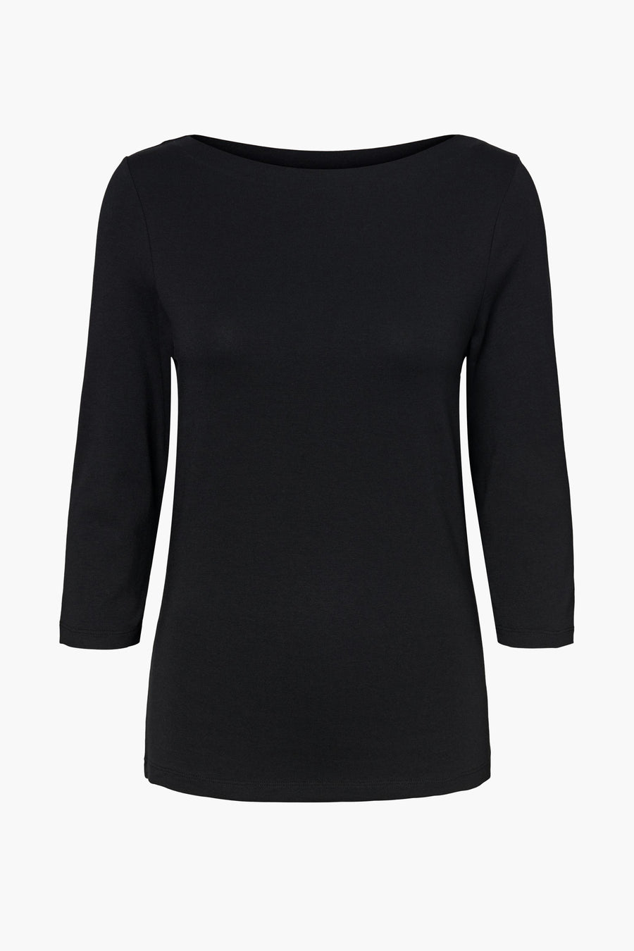 Effenvoudig zwart top met driekwartmouwen van VERO MODA®, rechte pasvorm, van fijne tricot.