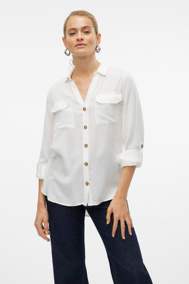 Chemise &agrave; manches longues - blanc