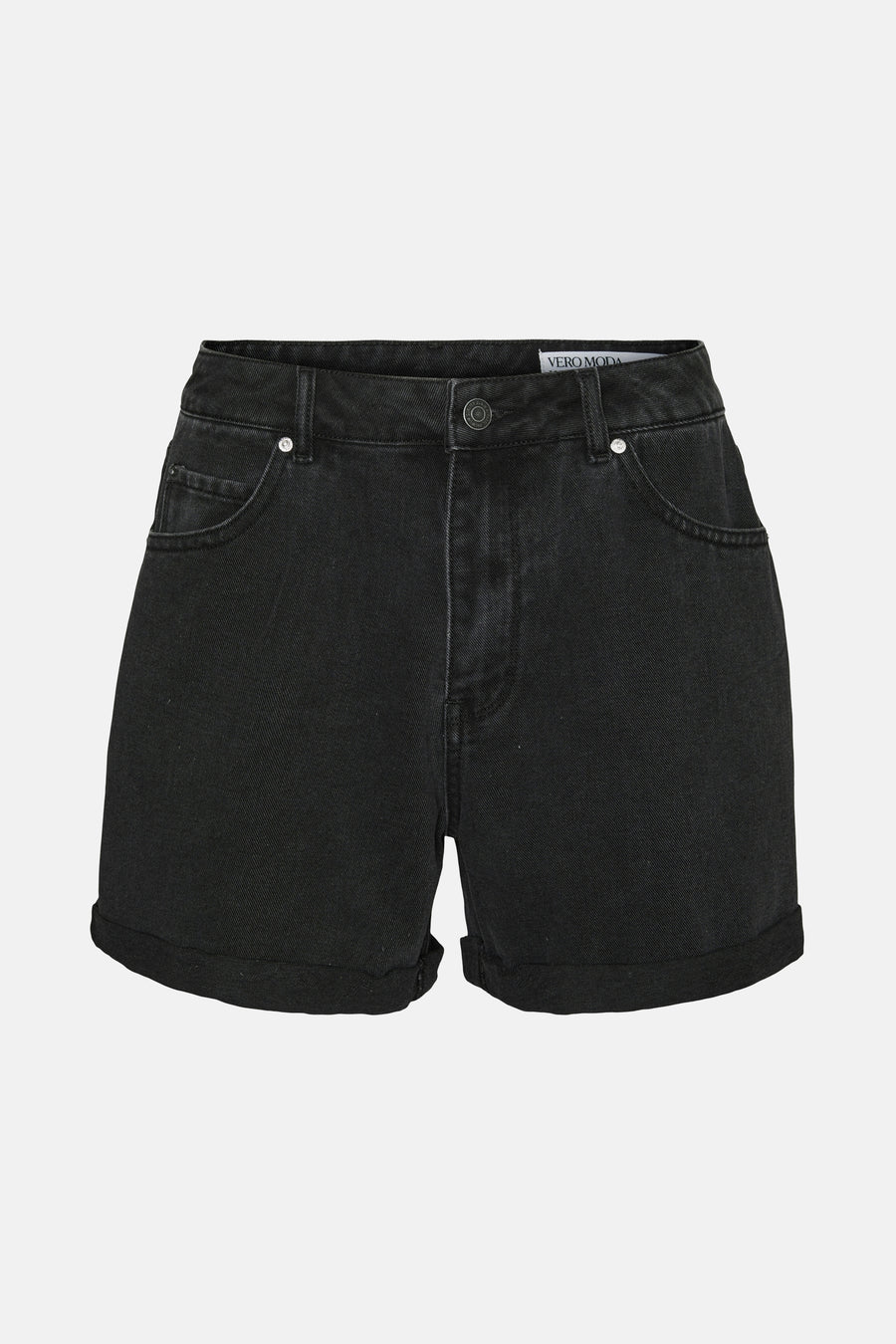 Korte spijkerbroek van VERO MODA met voorzakken en omgeslagen zomen.