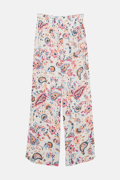 Pantalon d'été multicolore de VERO MODA, à motif cachemire et coupe ample.
