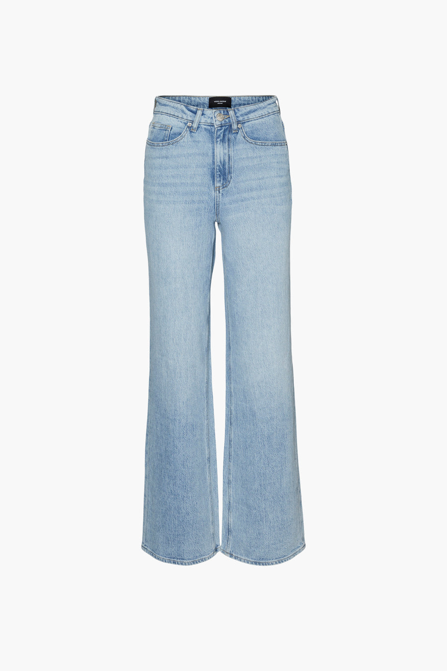 Jean droit bleu de VERO MODA, coupe ample et décontractée, en denim clair.