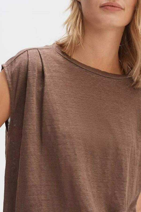 Blouse (korte mouwen) Bruin - OPUS