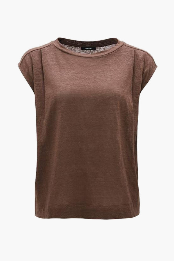 Blouse (korte mouwen) Bruin - OPUS