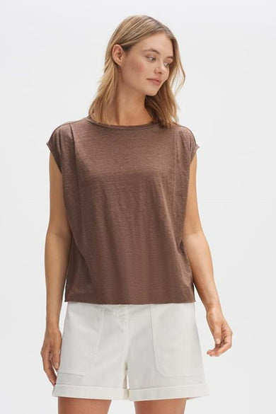 Blouse (korte mouwen) Bruin - OPUS