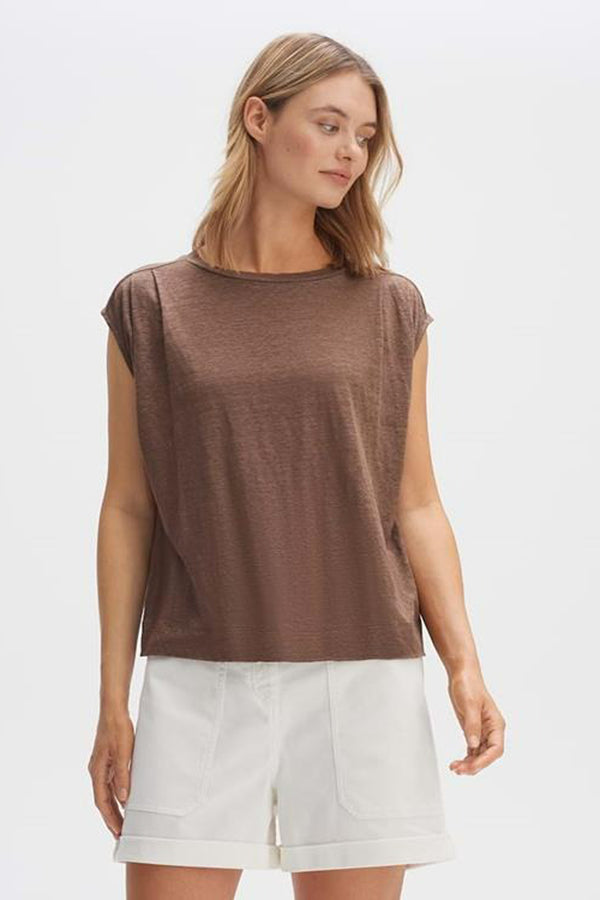 Blouse (korte mouwen) Bruin - OPUS
