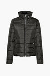 Veste courte verte de VERO MODA avec fermeture éclair argentée, col montant et poches boutonnées.