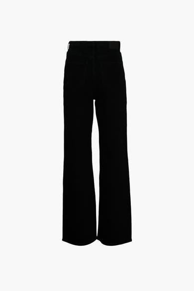 Zwarte rechte jeans van VERO MODA, met achterzakken en uitlopende pasvorm.