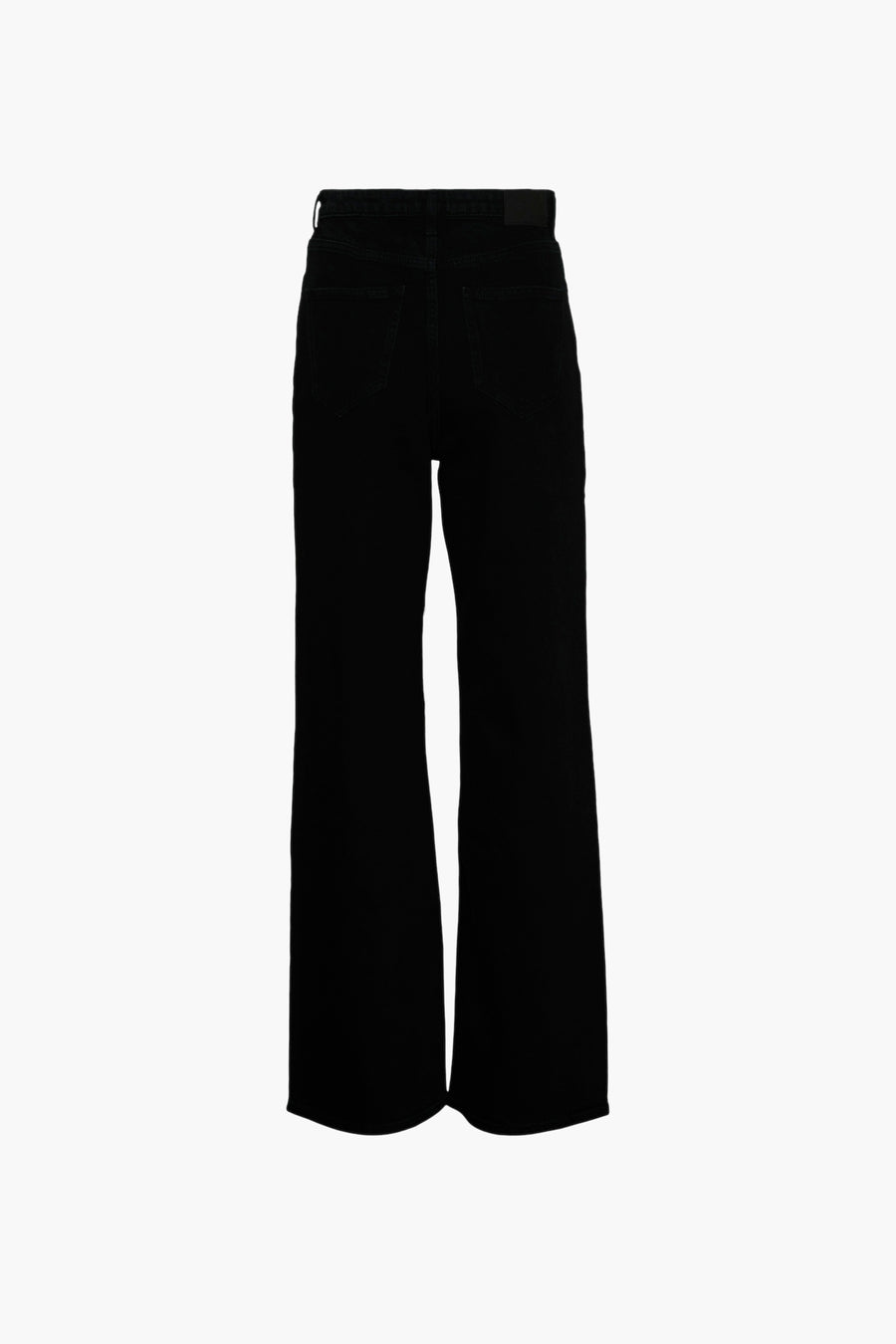 Zwarte rechte jeans van VERO MODA, met achterzakken en uitlopende pasvorm.
