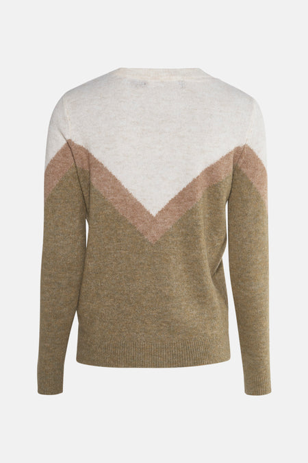 Multikleuren rondehals trui van VERO MODA® met chevronpatroon.