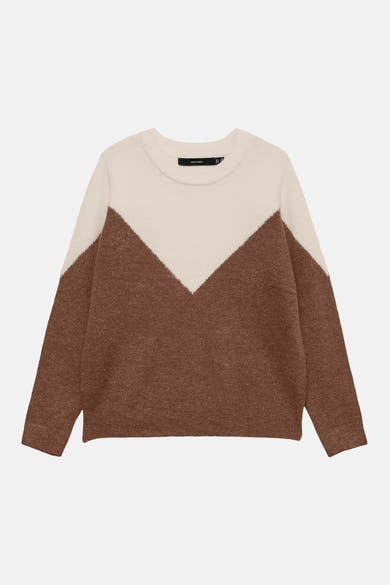 Pull col rond brun - VERO MODA®