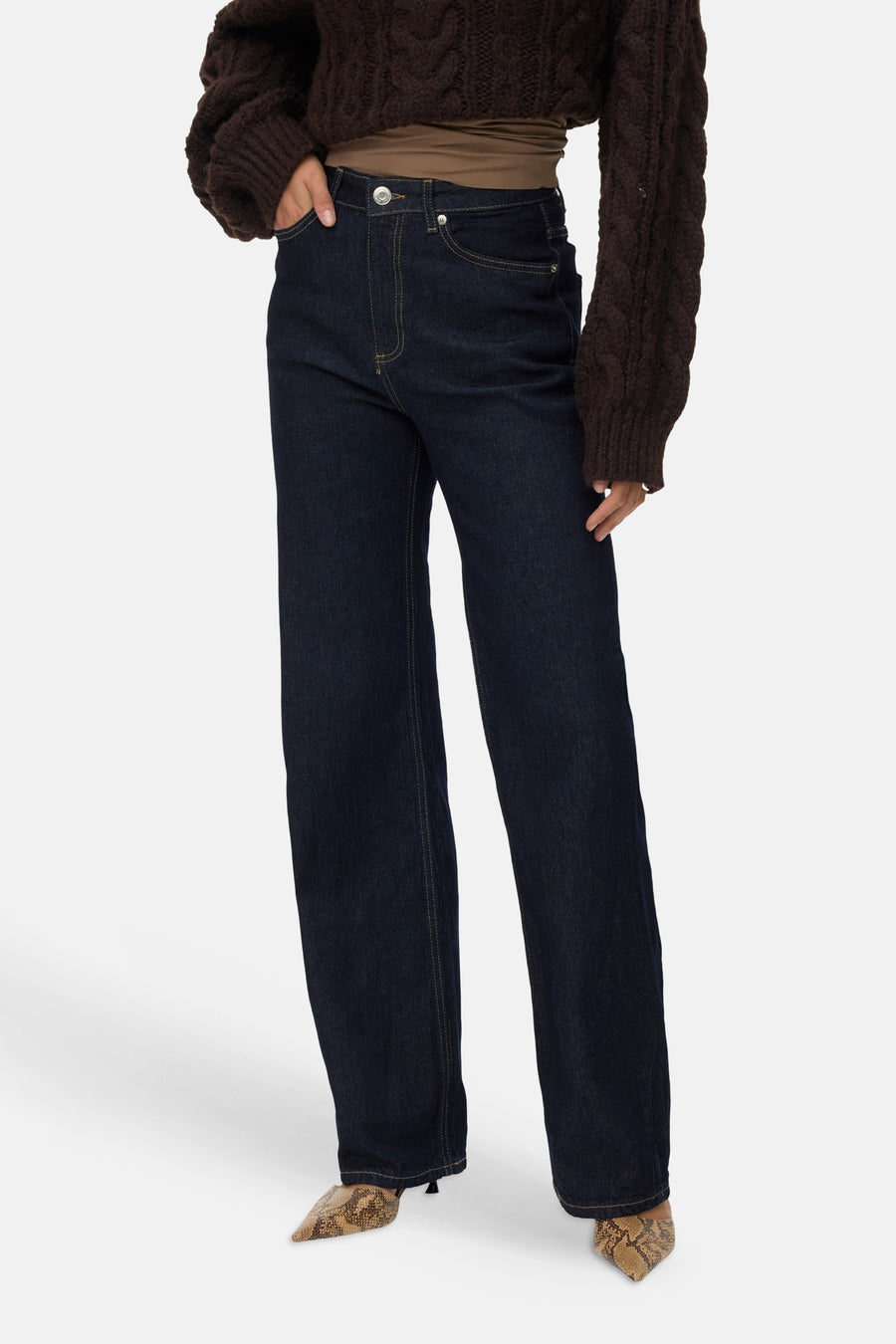 TESSA WIDE - dark blue denim