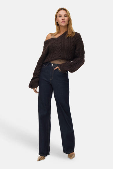 TESSA WIDE - dark blue denim